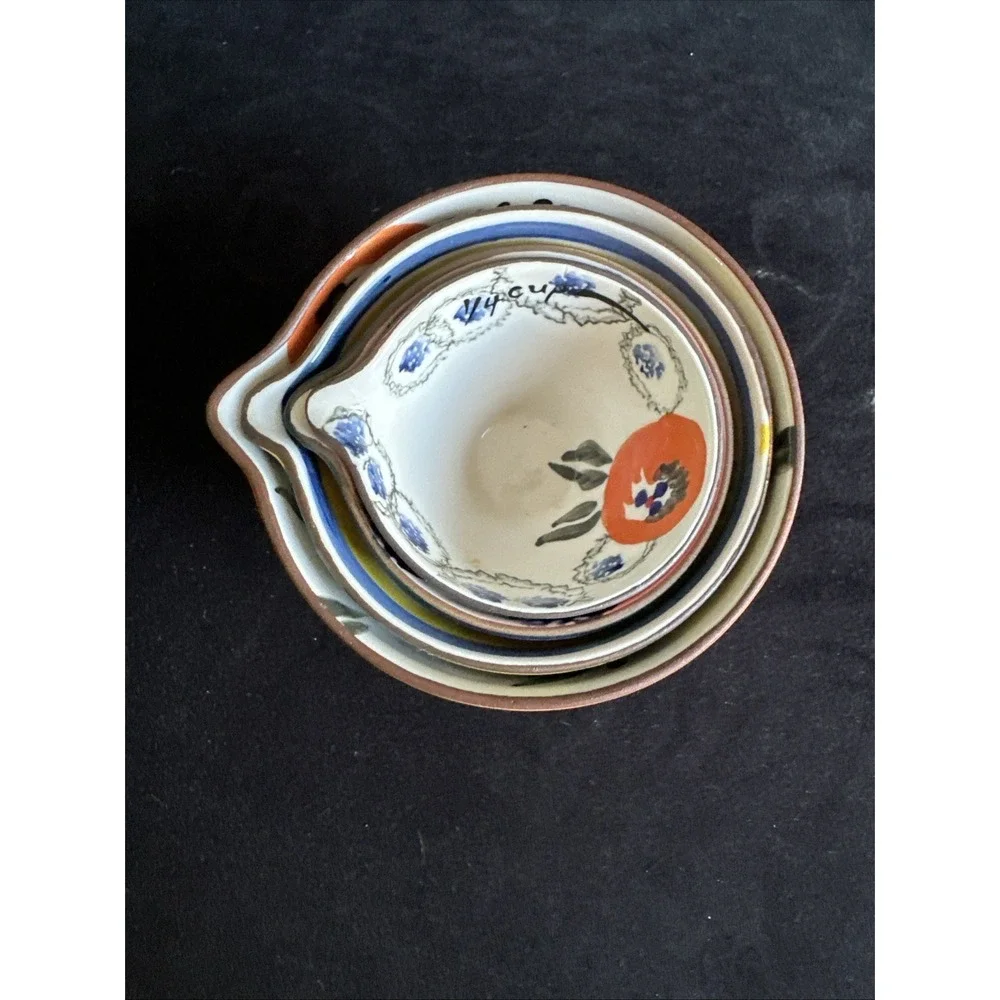 Anthropologie Nesting Measuring Cups Set Of 4 Multi Use Boho Artsy Chic Retro